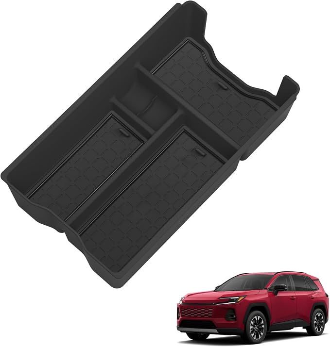 Center Console Organizer for Toyota RAV4 2026 Central Control Armrest Storage Box Insert Tray ABS Interior Auto Accessories Black
