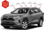 AUTOCLOVER Tape-On Rain Guards Window Visors 6 Pcs Set for Toyota Rav4 2019 2020 2021 2022 2023 2024 2025 / Window Deflectors, Out-Channel Vent Shades (Chrome Line Black)