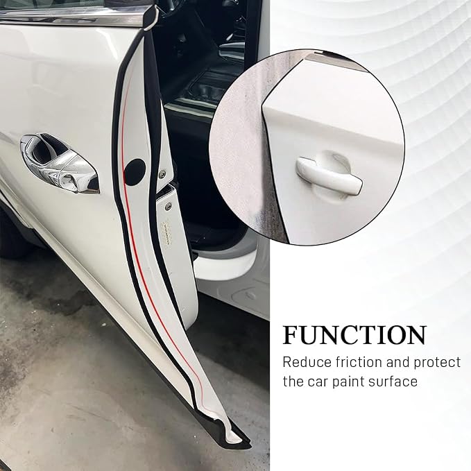 16.4Ft Car Door Edge Guards, Car Door Protector, Anti-Collision Automotive Entry Trim Molding Guard, No Glue Auto Exterior Edge Trim Protective Strip for Most Vehicles (Black, 5M)