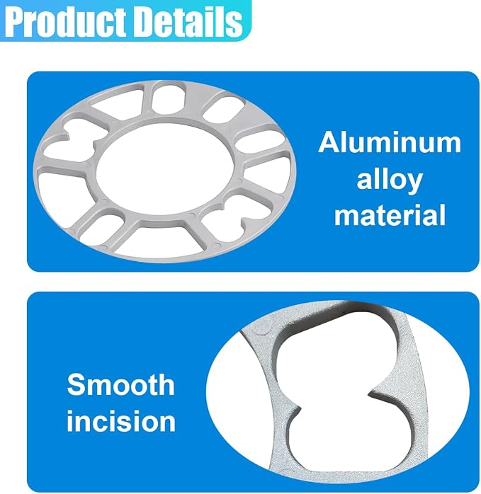 YoRise 2PCS 5 mm Car Wheel Spacers, PCD 100-120mm Aluminum Alloy Hub Centric Wheel Spacer for 4 & 5 Lug, Universal Car Tire Accessory for 4X100, 4X114.3, 5x108, 5x112, 5x120 Bolt Pattern(5MM)