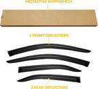 Window Visors for 2007-2011 Toyota Camry, Rain Guards Shields Vent Deflector Shade Dark Smoke 07 2008 2009 2010 11, Tape-On, Smoke 4PCS