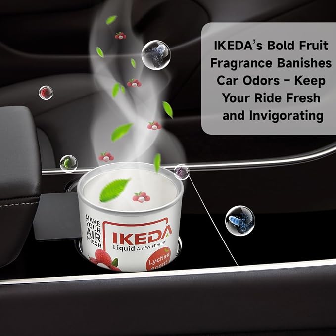 Car Air Freshener: lychee Scent Scent Liquid Cans | Odor Elimination | Smoke Smell Remover | Strong Long-Lasting Fragrance | For Auto Home | 4.23 oz | 1 pack