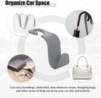 Car Seat Headrest Hook, 4PCS Vehicle Seat Back Hanger Storage Organizer for Handbag Purse Coat, Auto Interior Headrest Hook, Universal for SUV Automobile Truck (Gray)