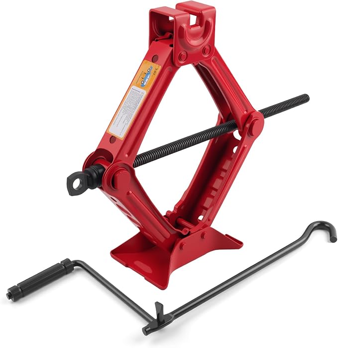 1.5 Ton Car Scissor Jack,3.93"-13.18" Adjustable Low Profile Car Jack with Handle & Reinforced Screw,Heavy Duty Scissor Jacks for Cars as Emergency Repair Tool for Tire Change