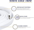 Edge Trim White U-Channel Rubber Trim Edge with Steel 1/2" X 3/8" - Fit Gap 3/64" to1/4 Car Door Edge Sealing Strip PVC Weather Stripping with Metal, Metal Edge Protector, 12FT