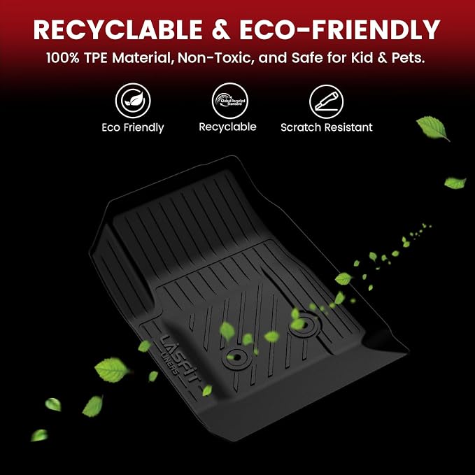 Floor Mats for Chevrolet Chevy Colorado/GMC Canyon 2015-2022 Extended Cab Only (Not Fit Crew Cab), All Weather TPE Custom Fit Floor Mats for Cars, 1st and 2nd Row Car Floor Mats Full Set