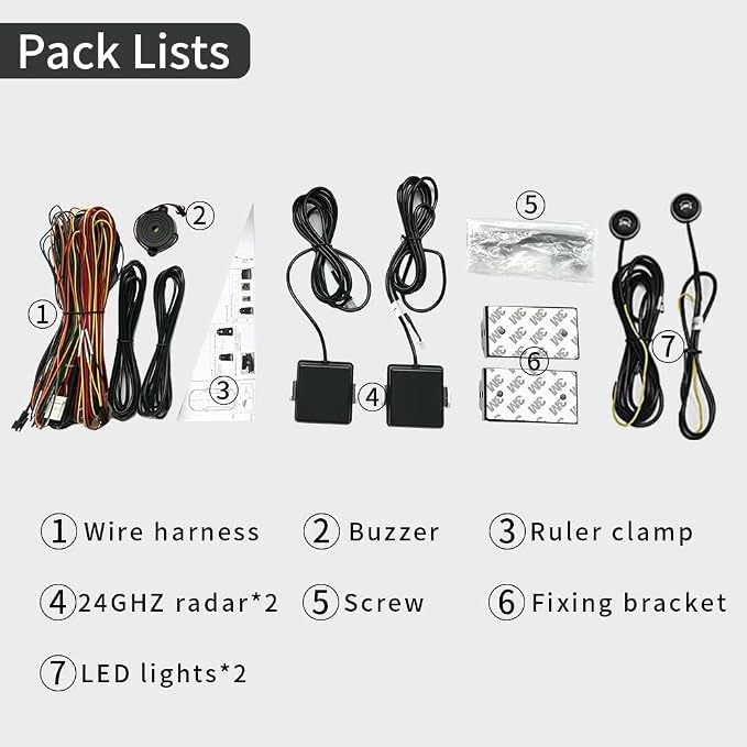 Blind Spot Monitoring System, 24GHz Millimeter Wave Radar Universal Car Blind Spot Detection System, Reversing Radar Parking System