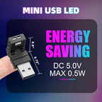 2 Pcs Mini USB LED Light Car LED Interior Lighting 5v RGB Foldable Lighting Adjustable 8 Color and Brightness Smart USB Night Lamp for Cars Laptop Keyboard (Manual Switch USB-A)