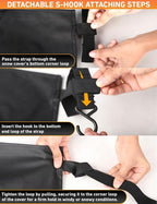 Car Snow Cover Compatible for Cadillac XT4 | Windshield Cover for Ice and Snow with S-Hook Straps | Heavy-Duty 600D Oxford Winter Car Cover, Waterproof & Anti-Slip