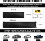 4 PCS Car Door Sill Protectors, Anti Scratch Carbon Fiber Auto Threshold Cover Strips, Decorative Door Entry Edge Scuff Sticker Universal for Most Vehicles, Car Accessories (Black 3D)