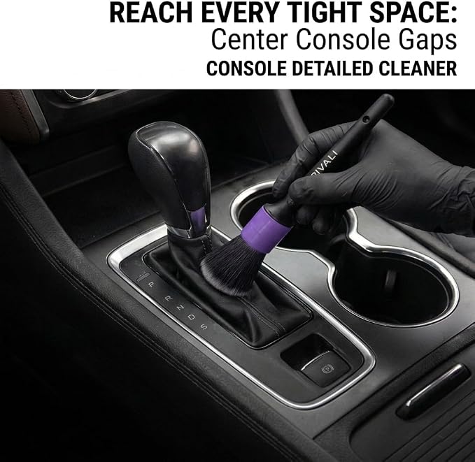Car Care Premium 5-Piece Interior Detailing Brush Set - Ultra Soft Scratch-Free Brushes for Leather, Alcantara, Dashboards, Air Vents & Screens - Professional Car Interior Cleaning Kit