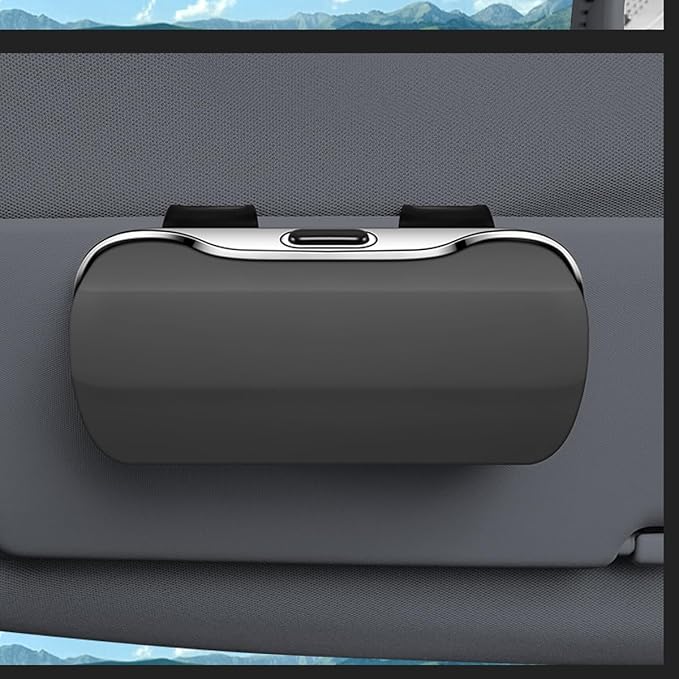 Sunglasses Holder for Car Sun Visor, Protective Automotive Eyeglasses Storage Case Hanger, Soft Vehicle Interior Glasses Organizer Box Accessories, Universal for SUV Sedan Truck (Gray)
