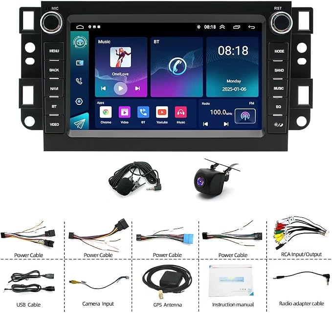 Car Radio for Chevrolet Captiva 2006 2007 2008 2009 2010 2011 with Apple Carplay & Android Auto,7-Inch Button Control Car Stereo with GPS Bluetooth WiFi DSP FM RDS Camera, 2+32GB