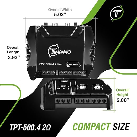 TPT-500.4 2 Ohm 400 Watt 4 Channel Car Audio Amplifier