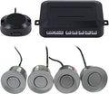 Car Reverse Backup Parking Sensor Radar System, Buzzer beeps, Detection Distance:30~150CM, Waterproof Sensors (22mm diameter 2.3M Cable) 4 Packs X60D (Grey)