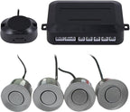 Car Reverse Backup Parking Sensor Radar System, Buzzer beeps, Detection Distance:30~150CM, Waterproof Sensors (22mm diameter 2.3M Cable) 4 Packs X60D (Grey)