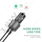 Rapid USB C Car Charger, Compatible for Samsung Galaxy S26/S25 Plus/Ultra/S24/S23/S22/S21/Note 20/10/S20/S10+/S9/A56/A36/A50/A70, Quick Charge 3.0 Dual USB 18W Fast Car Charger+ Type C Cable 6.6ft