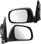 2 Piece Driver and Passenger Side Mirror Assembly Set Electric Adjustment Heated No Memory Black Compatible with 2004-2010 Toyota Sienna TO1320205 TO1321205