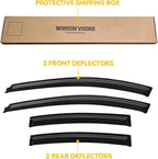 Window Visor for 2011-2015 Chevy Cruze, Out-Channel Rain Guards Shields Vent Deflector Shade Wind Dark Smoke for 2016 Chevrolet Cruze Limited, Tape-On Outside-Mount, 4PCS