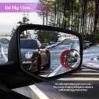2PCS Blind Spot Mirrors, Convex Car Mirror, 2" Round HD Glass Convex Rear View Mirrors with Frame, 360 Degree Wide Angle Side Rear View Accessories Universal for Most Sedans SUVs Trucks (Red)