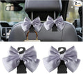 2PCS Car Seat Headrest Hook, Cute Bow Stylish Seat Back Purse Handbag Hanger Organizer, Multi-Purpose Auto Backseat Storage Hook Holder for Umbrella Coat Bag, Universal Fit (Purple)