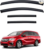 Rain Guards for 2018-2026 Honda Odyssey, Out-Channel Window Visor Shields Vent Deflector Shade Wind Dark Smoke 2019 2020 2021 2022 2023 2024, Tape-On Outside-Mount, 4PCS