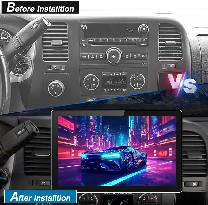 11.5inch Car Radio Stereo for Chevy Chevrolet Silverado 2007-2013 Tahoe Equinox GMC Sierra Yukon with Android 13 CarPlay Android Auto Bluetooth FM Backup Camera【4Core+64GB】