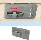 Car Sun Visor Organizer, Multifunctional Visor Storage Pouch with Sunglasses Holder & Card Sleeve Pocket, Auto Interior Organizer Pocket Bag for Pens Cards Documents, Universal Fit (Gray)