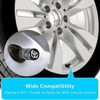 Tire Valve Stem Caps for Toyota Metal Car Wheel Air caps Auto Valve Stem Caps Accessories 4 Pcs Black