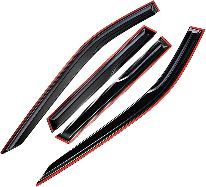 Tape-On Side Window Visor Deflectors Rain Guards Designed for Nissan Rogue 2021 2022 2023 S SV SL Platinum