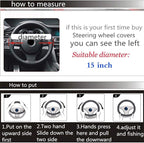 Steering Wheel Cover for Women Leather Universal Steering Wheel Covers for Car 15 inch (Pink)