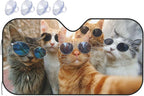 Windshield Sun Shade Funny Cat Car Front Window Sunshade Cover for Truck SUV Blocks UV Rays Automotive Visor Interior Protector 55 x 30 inch