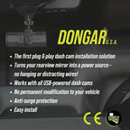 Dongar Dashcam Power Adapter (10-pin Type A) Compatible with Select Nissan, Frontier, Titan, Altima, Infiniti, Subaru, Toyota & more. Connects to Rearview Mirror, Built-In USB Power Source, EZ Install