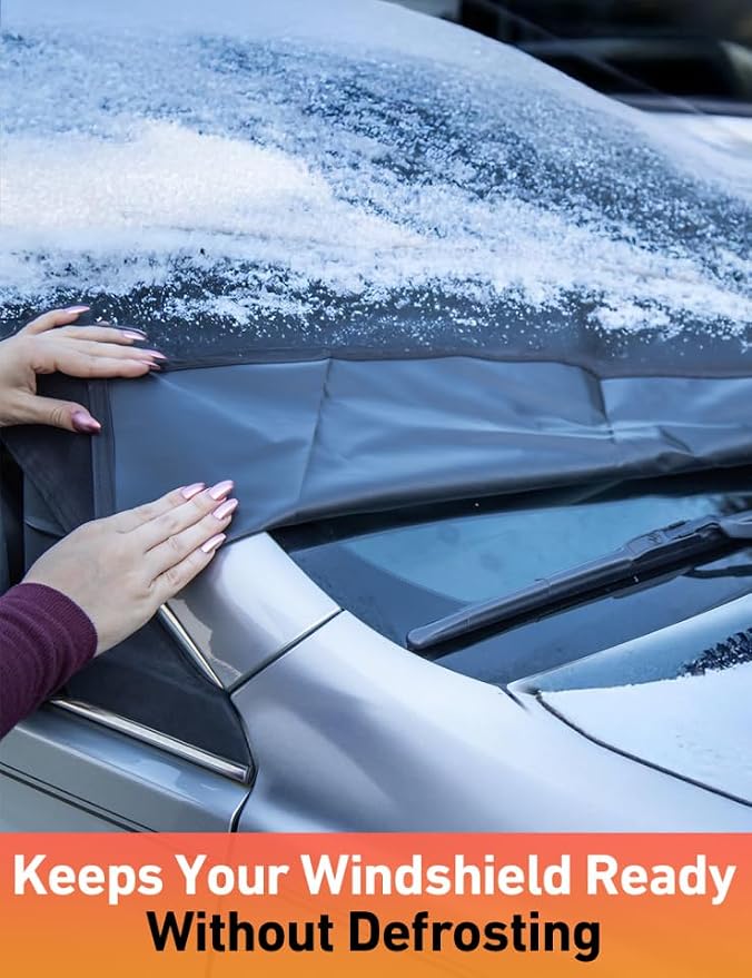 Car Snow Cover Compatible for Chevrolet Trax | Windshield Cover for Ice and Snow with S-Hook Straps | Heavy-Duty 600D Oxford Winter Car Cover, Waterproof & Anti-Slip