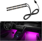 Car LED Strip Light, 24 LEDs RGB Neon Interior Atmosphere Lights, 12V Under Dash Ambient Night Light, USB Port Auto Interior Decorative Lamp, Universal Car Accessories (Pink Purple)
