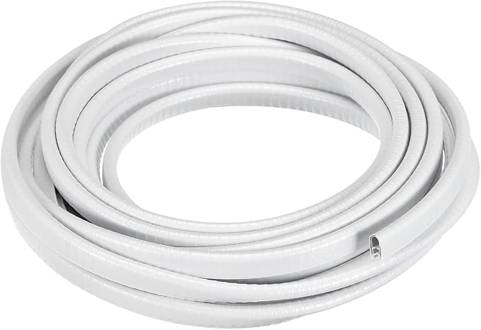 U Channel Edge Trim, 16.4ft Length Rubber Guard Seal Strip Edge Protector Fit for 1-2.5mm Edge, (15/64" W x 25/64" H) White