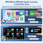 Android 14 Car Stereo for Chevrolet Express 1500 2500 2003-2006 with Wireless CarPlay Android Auto, 7" Touchscreen Double Din Car Radio Support Bluetooth GPS WiFi SWC FM SWC Mirror Link Backup Camera