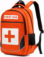 First Aid Bag Empty Red Emergency Medical Bag First Responder Trauma Multi-Pocket Traveling Field Trips Camping Essentials (Orange, 1 Piece)