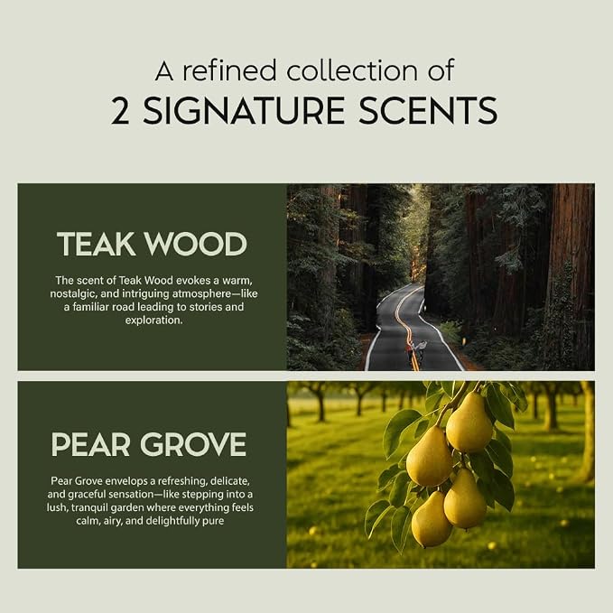 Scented Car Air Freshener - Long Lasting Essential Oil Diffuser - Car Accessories for Men & Women - Pack of 2 Non-Toxic Car Air Freshener - 0.27FL OZ/8ML (Pear Grove 8ml, Pear)