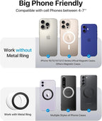 2026 Upgraded for Magsafe Car Mount [Biggest Panel, Big Phone Friendly] 360° Rotation Magnetic Phone Holder for Car Vent Suitable for iPhone 17/16/15 Pro Max Samsung S25/S24 (Grey)
