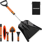 Extendable Snow Brush for Car, Ice Scrapers for Car Windshield Combo Kit with 270° Pivoting Head, 6-in-1 Snow Removal Tool with Snow Shovel Snow Scraper for Car, Truck, SUV, Winter Car Kit
