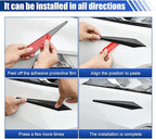 4PCS Car Door Edge Guard Protector, Self-Adhesive Vehicle Rearview Mirror Anti-Collision Strip, PVC Anti-Scratch Bumper Trim Guard, Universal Auto Body Accessory for Car SUV Truck (Black)