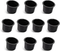 GSE Games & Sports Expert Jumbo Aluminum Cup Holder, Drop-in Cup Holder for Casino Poker Tables, Work Desks, Boats, RVs, Cars & Trucks (Black, 10-Pack)
