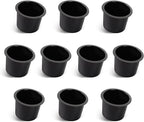 GSE Games & Sports Expert Jumbo Aluminum Cup Holder, Drop-in Cup Holder for Casino Poker Tables, Work Desks, Boats, RVs, Cars & Trucks (Black, 10-Pack)