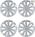 Hubcap Wheel Covers Hub Caps 16 Inch Set of 4 Silver Universal Wheel Rim Cover R16 Stylish Car Decor Wheel Covers for Toyota Camry Nissan Mazda (silver-04, 16 inch)