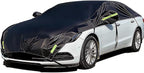 Half Car Cover All Weather Car Body Cover for All Season Sunshade Cover Snow Cover Waterproof 210D Polyester with Cotton (Fit Sedan)