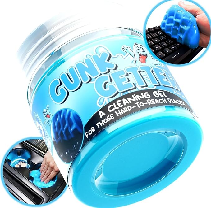 Cleaning Gel for Those Hard to Reach Places, Automotive Cup Holder Electronic Keyboard Office, Slime Gel Cleaner Dust Crumb Removal (Jar, Blue, 3.5oz)