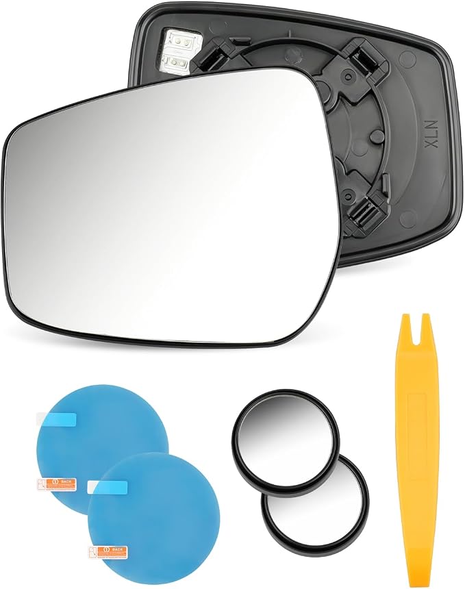 Driver Left Side Mirror Glass Heated Fit for Nissan Kicks 2018-2024 | Fit for Nissan Versa 2020-2026, Fit for Nissan LEAF 2018-2025, Replace 963665RB0A, 963665SA0B, 963665SA0C, 963665RB0B