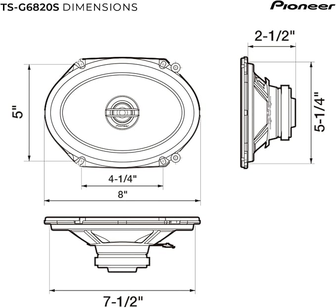 G-Series TS-G6820S 6” x 8” 2-Way Speakers (Pair) – 250W Max, Balanced Sound + Smooth Treble, Great Stock Replacement, High-Efficiency Speaker Designed for OEM Power