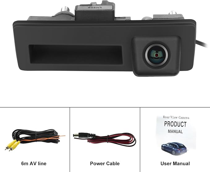 170° Car Handle Backup Camera HD Waterproof Rear View Camera Night Vision Reverse Parking Assistance for Audi A3 S3 S5 A4L A6L Q3 Q5 Q7 for VW Tiguan Passat Touareg Lavida Sagitar